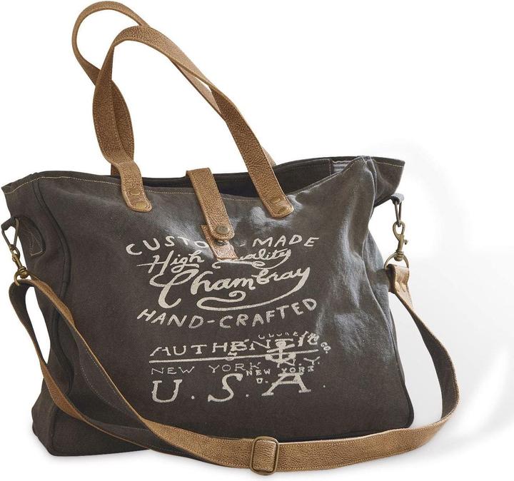 Loberon Tasche Kamjenia dunkelgrau/braun