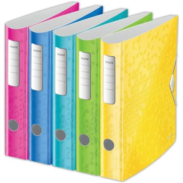 Leitz Map Active WOW, 180 graden, 60 mm, geassorteerde kleuren DIN A4, ronde rug, van polyform, bovenzijde (A4, 65 mm, 1 Stuk)