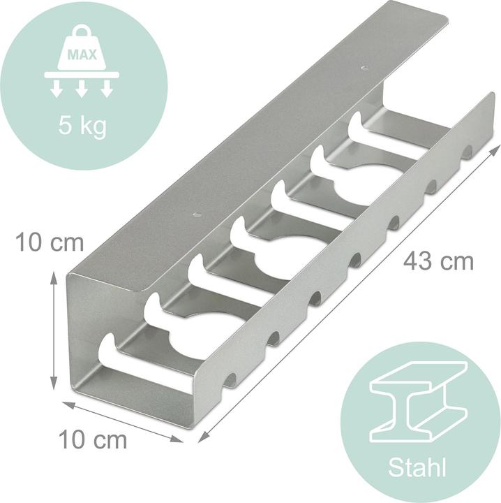 Actual product image Relaxdays Kabelkanal für Schreibtisch 2er Set (Duct, 10 cm)