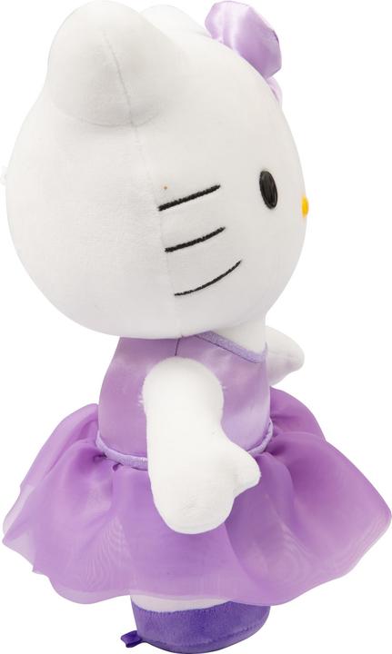 Immagine prodotto Giochi Preziosi Hello Kitty Giocattolo di peluche morbido alto 30 cm con vestito alla moda, vestito di raso viola e (30 cm)