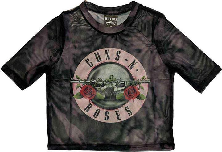 Guns N Roses Pink Tint Bullet Logo Crop Top (Girlie) (XXS)