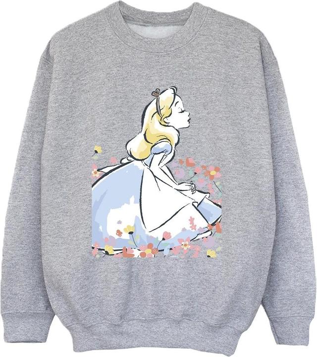 Disney Alice In Wonderland Sketch Flowers Sweatshirt Jungen