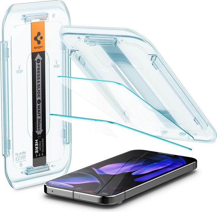 Immagine prodotto Spigen Proteggi schermo in vetro temperato EZ Fit Clear Google Pixel 9/9 Pro 2-Pack (2 Pezzo/i, Google Pixel 9 Pro, Google Pixel 9)