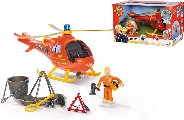 Image du produit Simba Pompier Sam Hélicoptère Wallaby avec figurine
