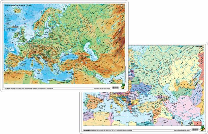 Actual product image Europa und der Nahe Osten physisch/politisch. DUO-Schreibunterlage klein