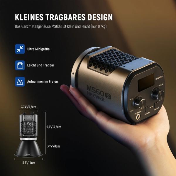 Immagine prodotto Neewer Luce continua MS60B Luce foto-video a LED (Videocamera)