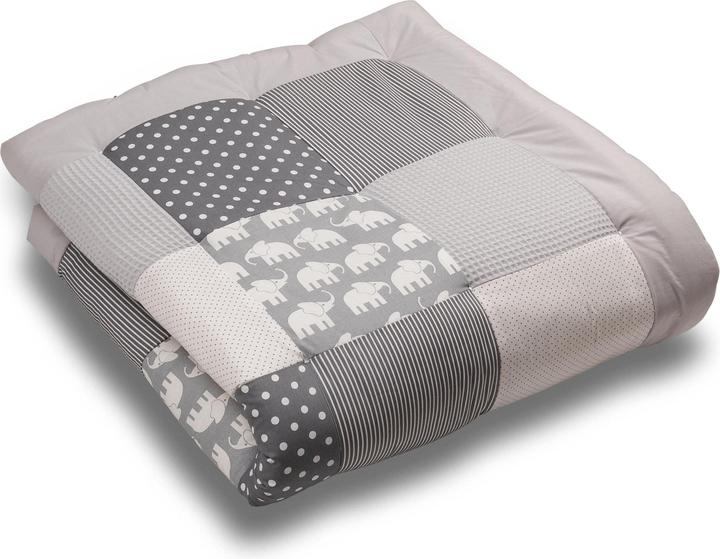 Ullenboom Coperta gattonante elefanti grigi 120 x 120 cm