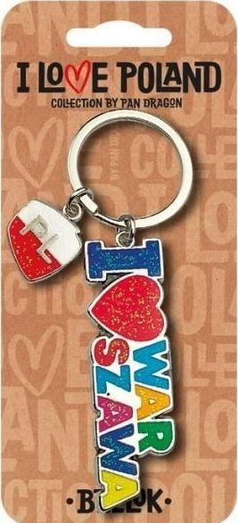 Actual product image Nuance PAN DRAGON keyring I love Poland Warszawa key ring ILP-BRE-B-WAR-06