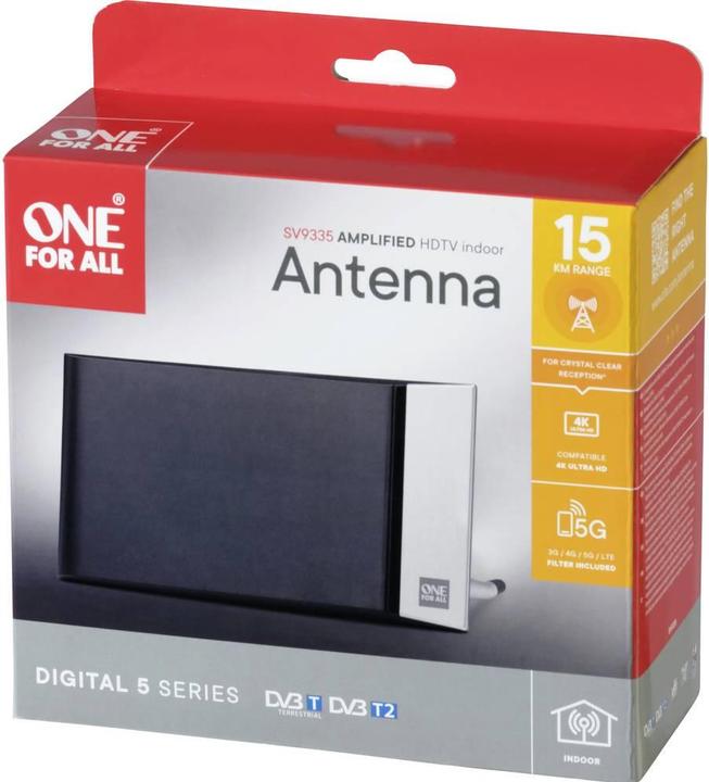 Produktbild One for All DVB-T2 Alu EDGE Antenne 5G (Flachantenne, 42 dB, DVB-T / -T2)