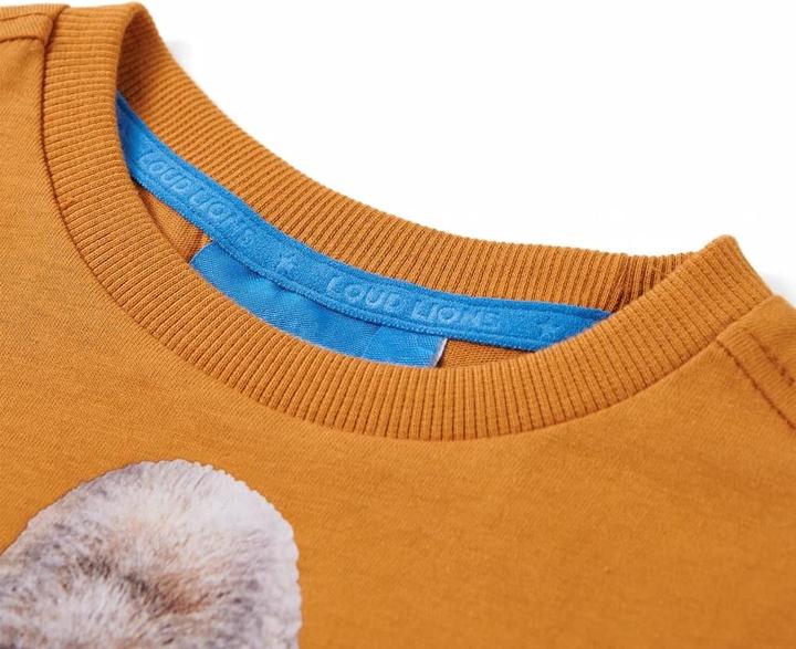 Immagine prodotto VidaXL Camicia da bambino a maniche lunghe ocra scuro 116,Materiale: 100 (116)