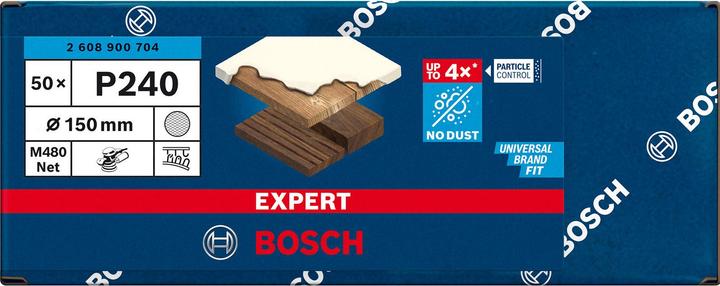 Actual product image Bosch Professional Zubehör Expert M480 sanding net for random orbital sander, 150 mm, G 240, 50 pieces (240)