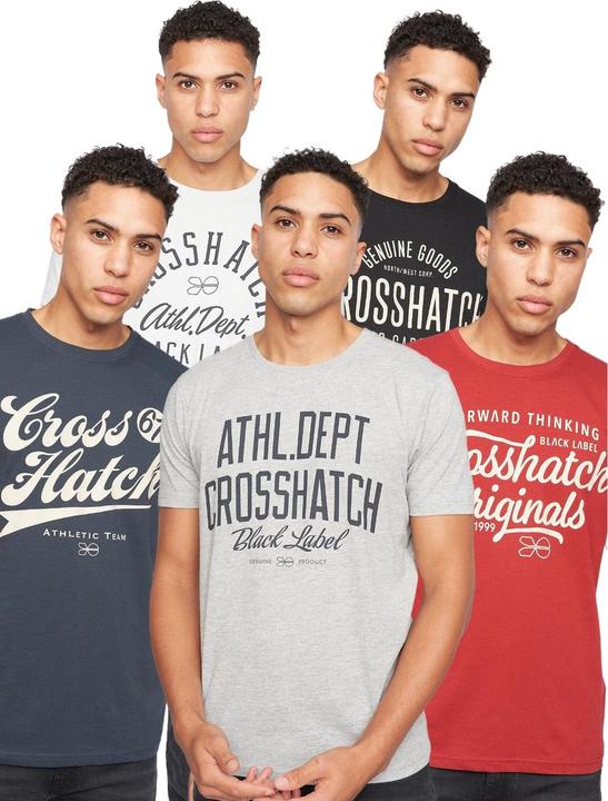 Immagine prodotto Crosshatch Luckmoore Maglietta Design Assortiti Uomo Misura Confezione 5 (M)