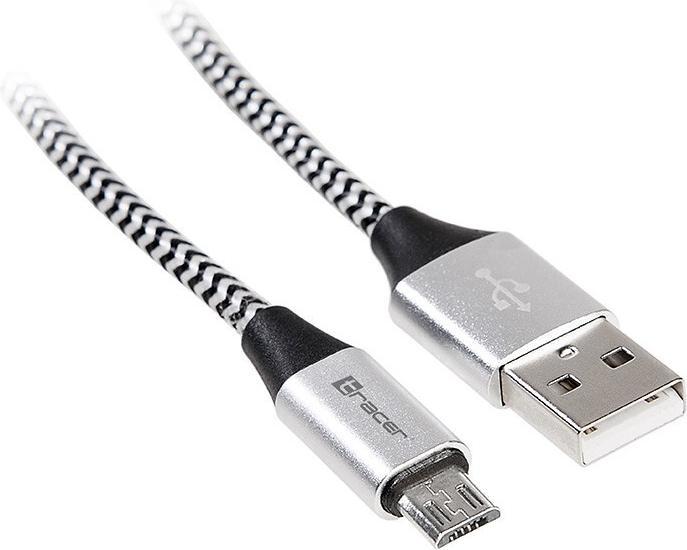 Tracer USB 2.0 AM - micro 1.0m black-sil (1 m, USB 2.0)