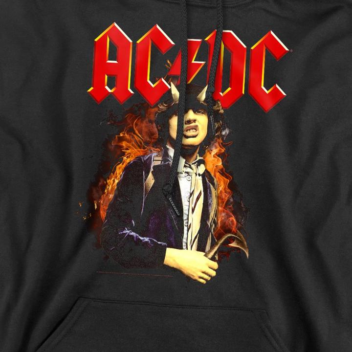 Immagine prodotto AC/DC Felpa con Cappuccio Fuoco E Corna Uomo (L)