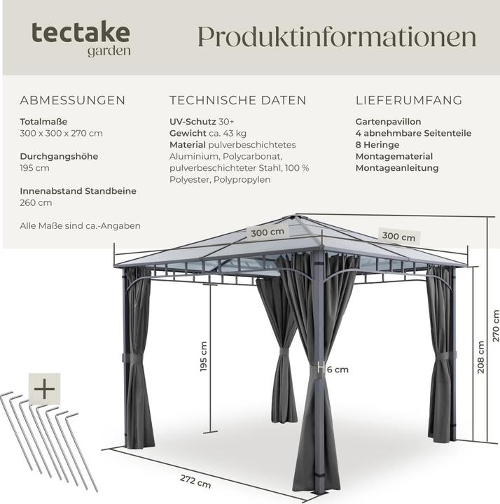 Actual product image tectake Caracas (297 cm, 297 cm)