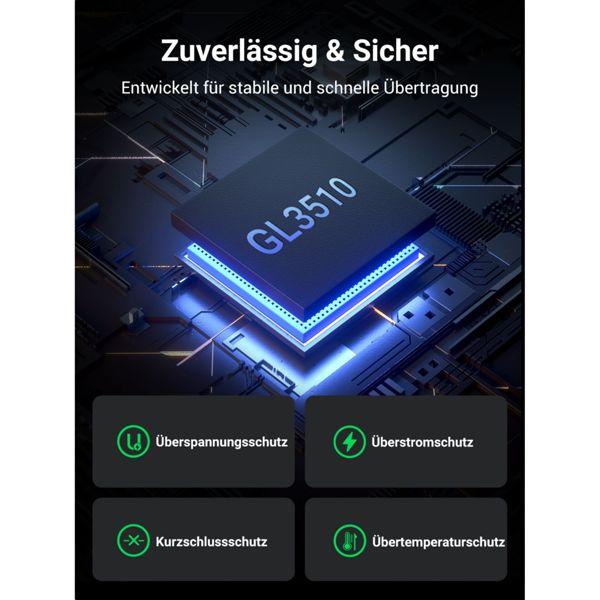 Productafbeelding Ugreen multifunctionele HUB 7in1 USB Type C - 7x USB Type A 3.0 PD DC 12V grijs (CM481) (USB-C, 8 Havens)