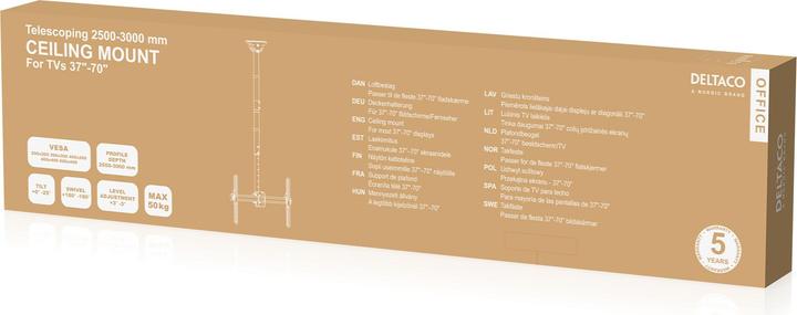 Produktbild Deltaco ARM-0402 TV mount (70") Black (Decke, 70", 50 kg)