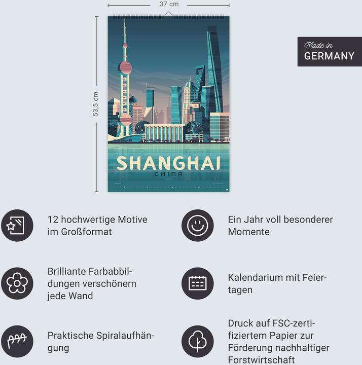 Produktbild Travel the World Posterkalender 2026 (Harter Einband, Deutsch)