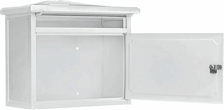 Produktbild Burg Wächter Briefkasten Stahl verzinkt BxHxT 345/410/205 mm Kopenhagen 882 weiss mit Klappe