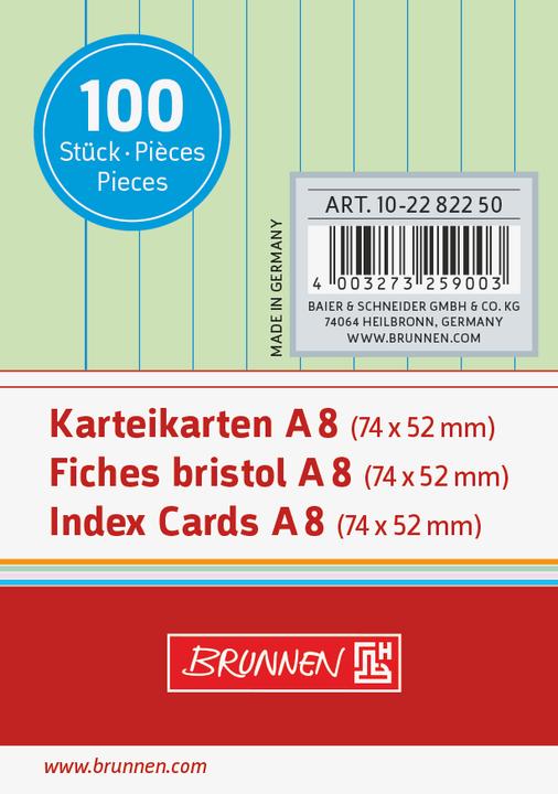 Actual product image CARD. LIN GREEN/Pà100 (A8, 180 g/m², 100 x)