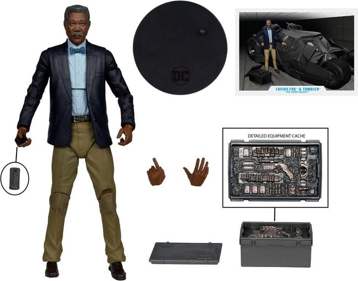 Actual product image McFarlane DC Multiverse Vehicle Tumbler with Lucuis Fox (The Dark Knight) (Gold Label)
