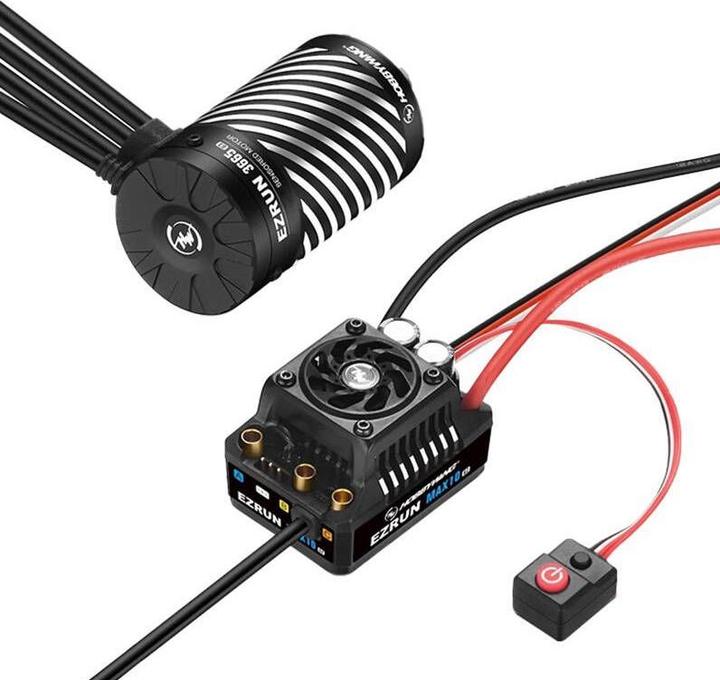 Actual product image Hobbywing Ezrun MAX10 G2 140A Combo with 3665SD-3200kV 5mm shaft