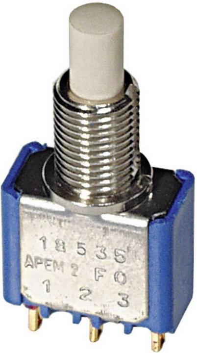 Actual product image APEM SPDT microswitch action pushbuttonswitch