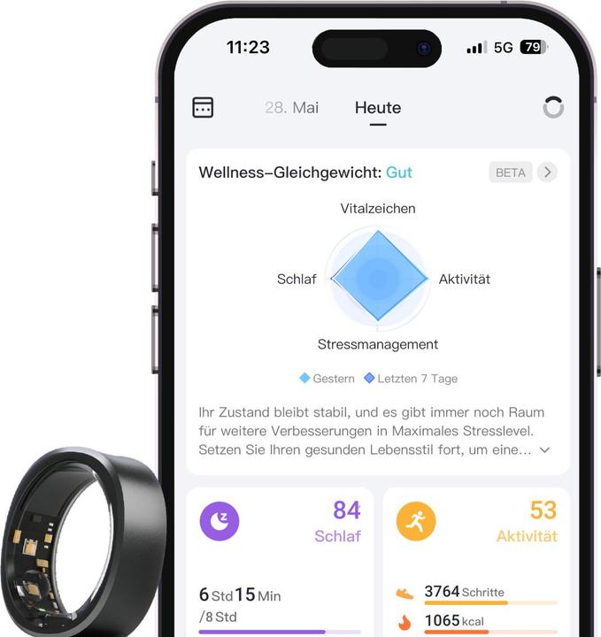 Image du produit RingConn Smart Ring (Gen1) (8, Argent au clair de lune)