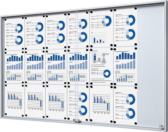 Actual product image eurokraft pro Showcase with sliding doors (Magnet board, Bulletin board, 156.5 x 94.5 cm)