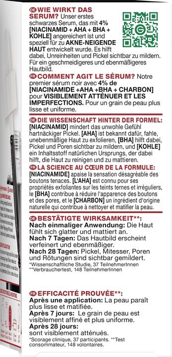 Nutritional values and ingredients Garnier Pure (30 ml)