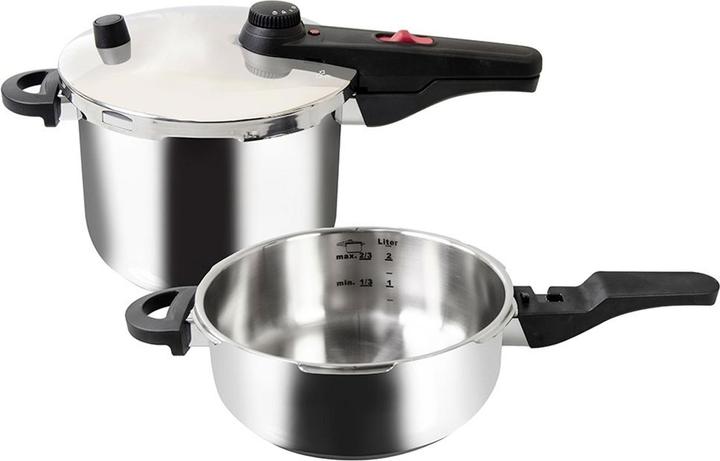 Kelomat Schnellkochtopf-Set (22 cm, Pfannenset + Topfset, Edelstahl)