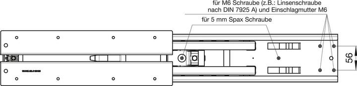 Actual product image Fulterer FR 777A Sliding runner, length 600 mm, white powder-coated steel