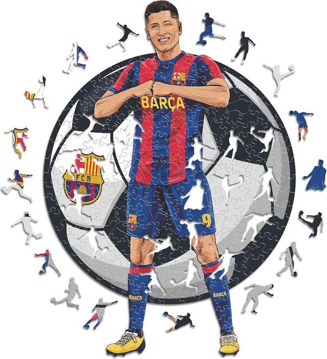 Produktbild Iconic FC Barcelona - Robert Lewandowski - Holz Puzzle Grösse M (270 Teile) (270 Teile)