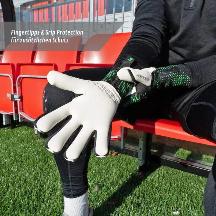 Produktbild Catch & Keep Fussballhandschuhe Revolution Green Gr. 7 Torwart Goalie Handschuhe (7)