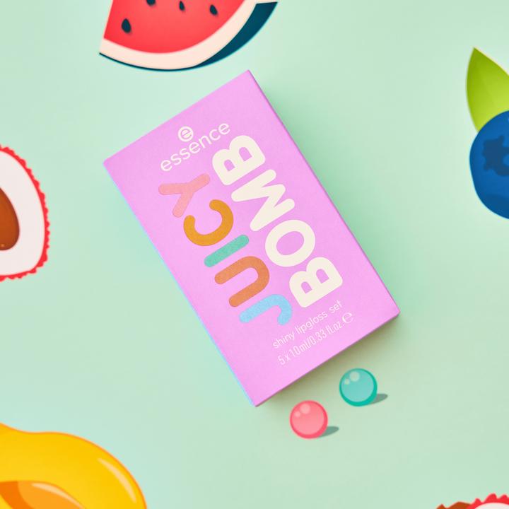 Produktbild essence Juicy Bomb Set (106 Mellow Mango, 101 Lovely Litchi, 102 Witty Watermelon, 105 Bouncy Bubblegum)