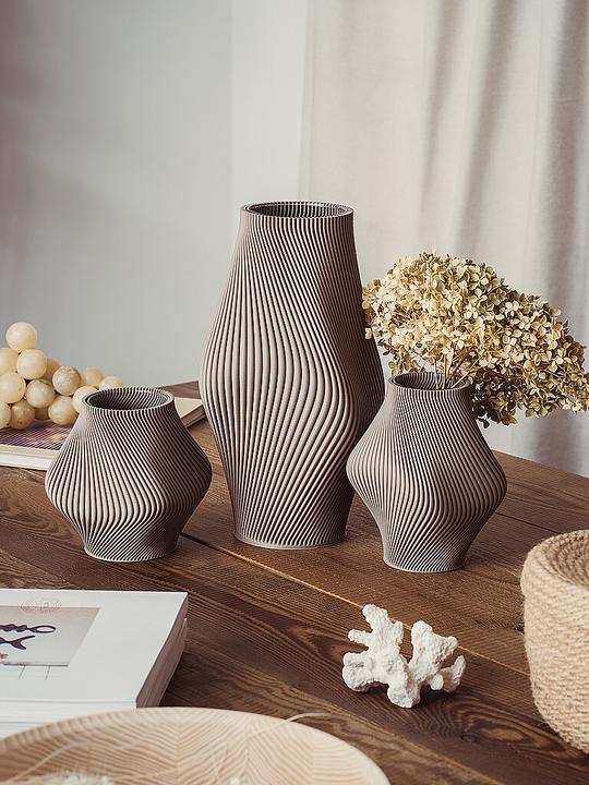 Actual product image Sheyn Vase BLOZ 374g Deep Taupe (15 x 30 cm)