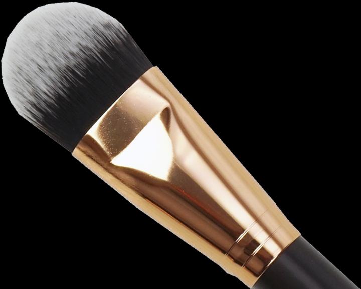 Produktbild Make-up Pinsel mit kupfer- farbener Zwinge, Synthetik- haar, dunkelbrauner Griff (Foundation)