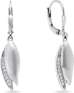 Brilio Silver - Stylish silver earrings with zircons EA205W