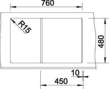 Produktbild Blanco ZIA 45 S (78 cm, 50 cm)