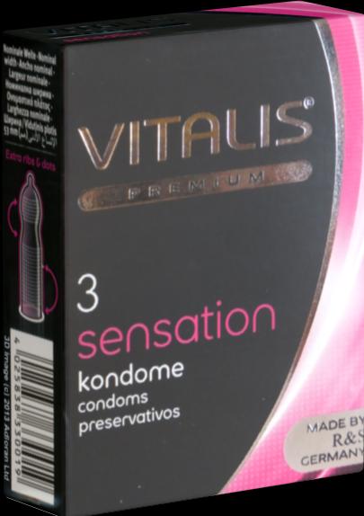 Image du produit Vitalis PREMIUM "Sensation" 3 préservatifs incroyablement stimulants avec effet 3 en 1 (3 pcs)