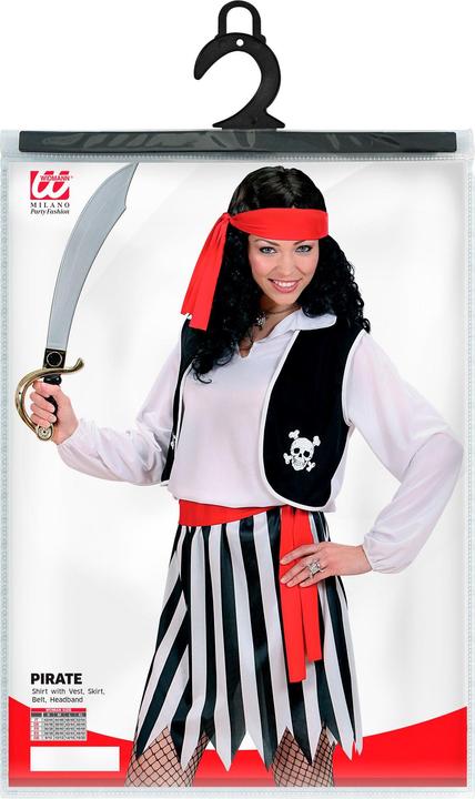 Image du produit Widmann Piratin Kostüm mit Weste, Rock, Gürtel, Kopftuch (XL)