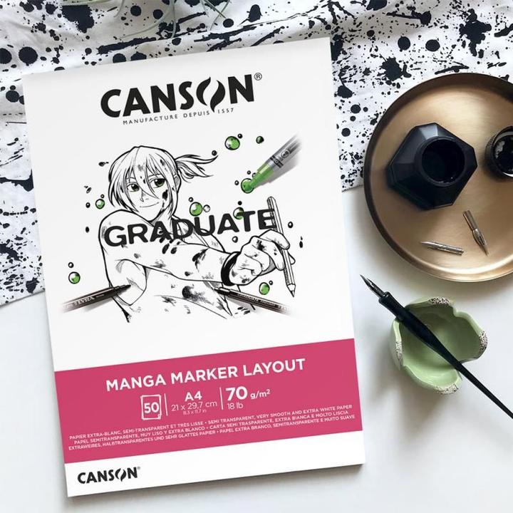 Image du produit Canson Bloc d'étude GRADUATE Manga Marker Layout, DIN A3 (A3, Blanc, Non contraignant)