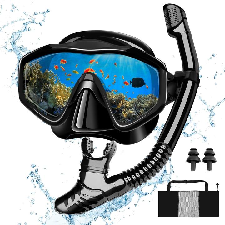 Milfech Schnorchelset mit Taucherbrille und Trockenschnorchel