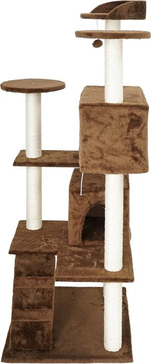 Actual product image Wiltec Cat Tree Brown 130cm Scratching Post Climbing Tree Cats Play (130 cm, Brown)