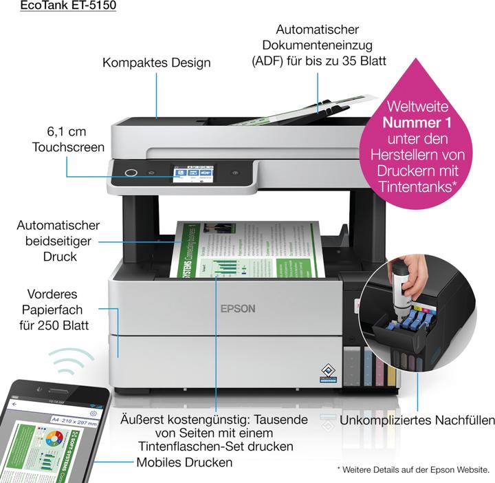 Productafbeelding Epson EcoTank ET-5150 (Inktreservoir, Kleur)