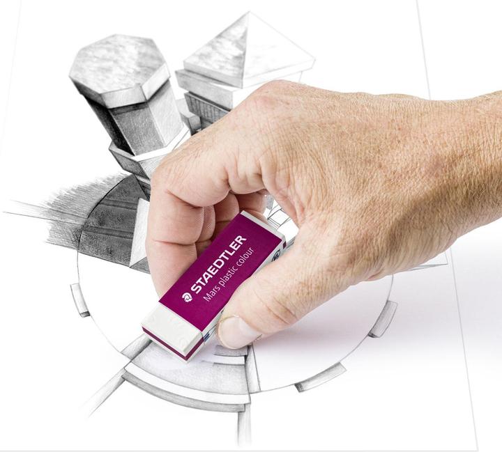 Actual product image Staedtler Mars plastic colour 526 50 E1 Eraser Blister card with 2 erasers