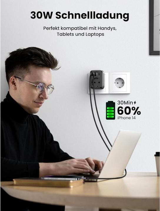 Produktbild Ugreen EU 90613 Verlängerungskabel, 30 W (30 W)