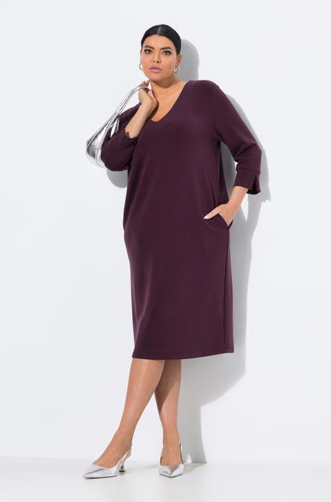 Produktbild Ulla Popken Sweatkleid, V-Ausschnitt, 3/4-Arm, Modalmix (56)
