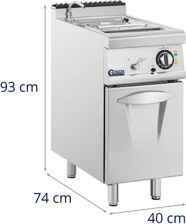 Actual product image Royal Catering Bain-Marie - 3000 W - GN 1/2 - GN 1/3 - tap - base cabinet (40 x 73 cm) -