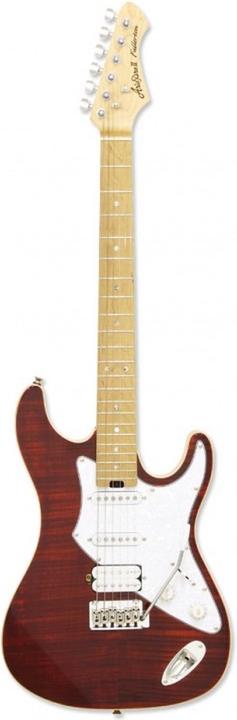 Aria Pro II Hot Rod Collection 714-MK2 Fullerton Ruby Red Electric Guitar (A-714-MK2 RBRD) (Guitare électrique, Test de l'érable grillé pour une expérience de jeu soyeuse)